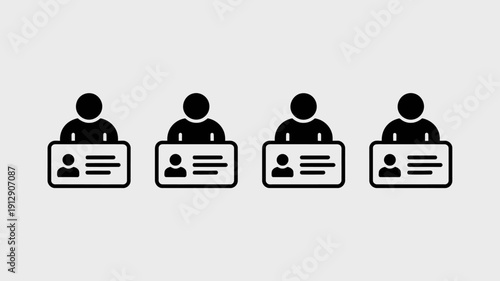 Identity Icons: Clean and simple icon representing personal identification. perfect for illustrating concepts like access, verification, and user authentication.