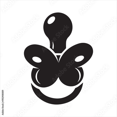 Baby Pacifier Silhouette Minimalist Vector