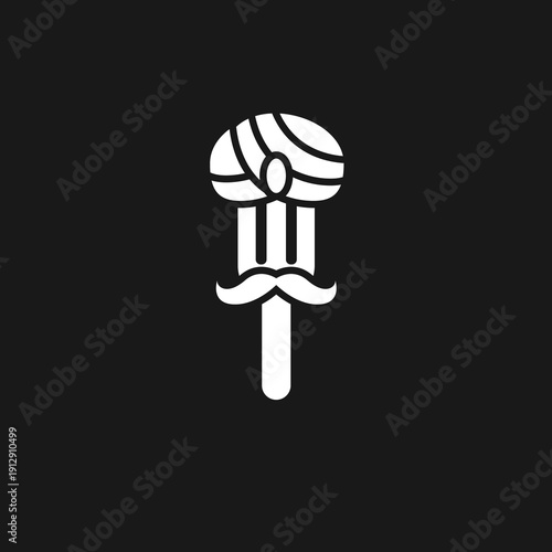 Turban Fork Moustache Logo Design for Culinary Business