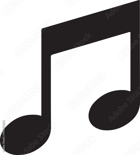 Music Note Icon Vector Illustration Isolated on White Background