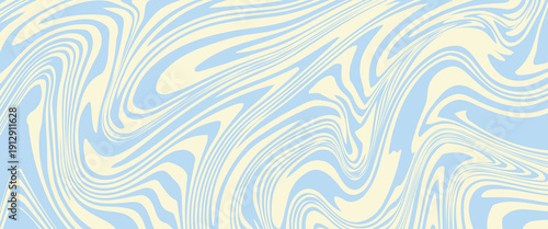 Abstract A minimal wavy abstract background with pastel blue and cream colors, inspired by 60s and 70s retro style. with a modern concept style