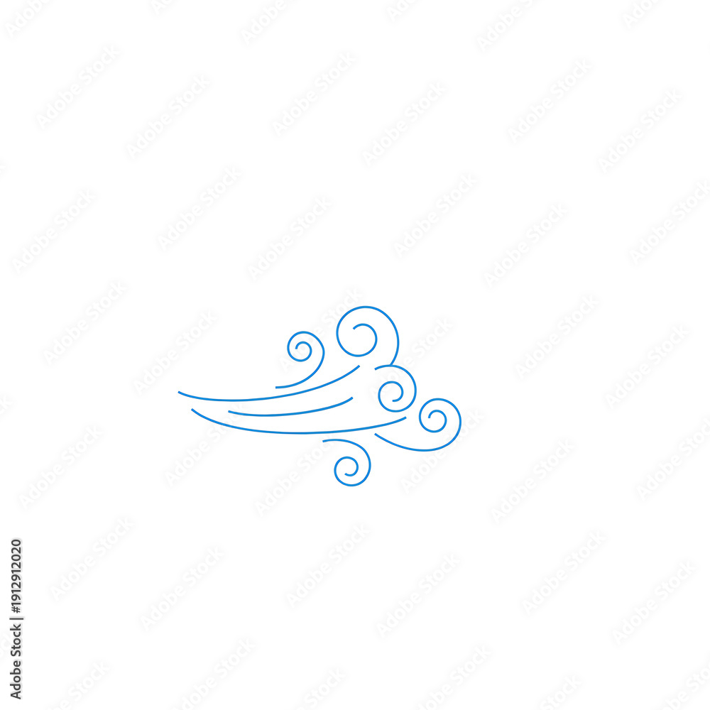 Fototapeta premium Stylized blue wind or cloud element for design