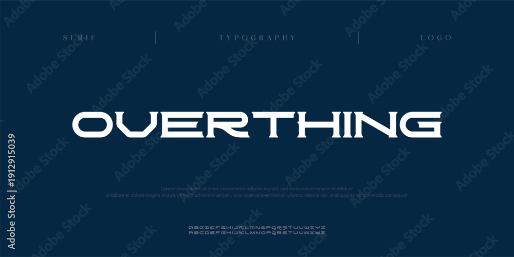 Obraz premium Overthing, Creative digital abstract modern alphabet fonts. Typography electronic digital game music future creative italic font design concept. vector illustration 
