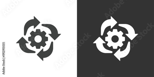 Continuous Update Process icon. Solid glyph series icon