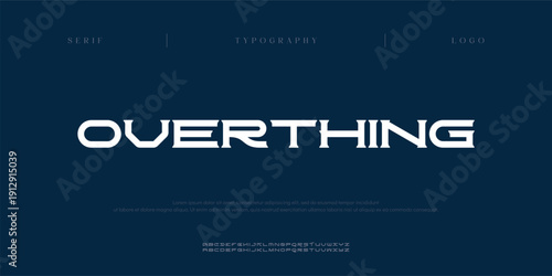 Overthing, Creative digital abstract modern alphabet fonts. Typography electronic digital game music future creative italic font design concept. vector illustration
