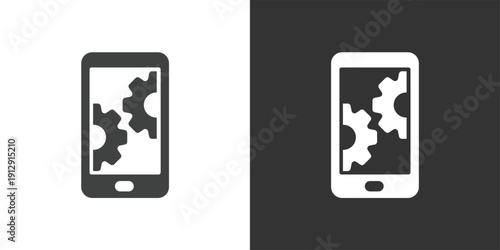 Mobile System Configuration icon. Solid glyph series icon