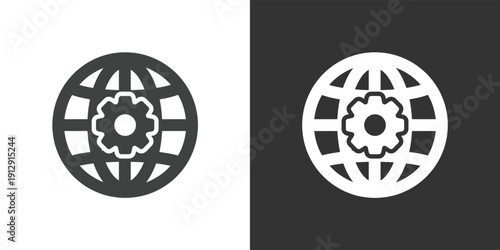 Global Network Settings icon. Solid glyph series icon