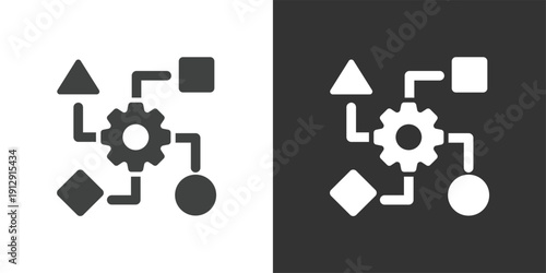 Process Flow Integration icon. Solid glyph series icon