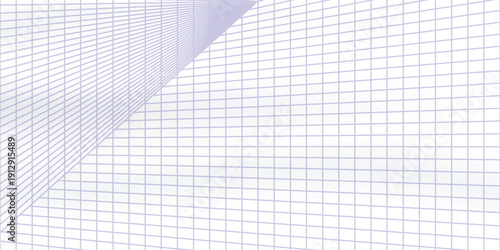 Crumpled blue checkered paper texture realisric vector illustration. White blank notebook sheet with grid  wrinkle and crease effect  note page mock up  educational template