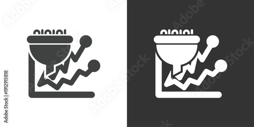 Data Trend Analysis icon. Solid glyph series icon