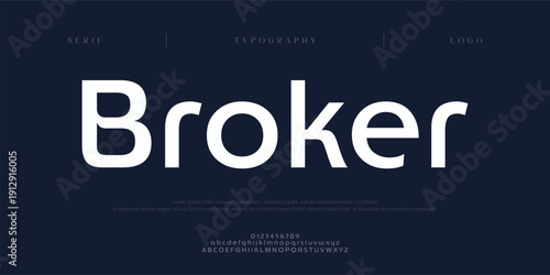 Broker, Creative digital minimal modern logo alphabet fonts. Typography minimalist urban sana serif digital fashion future creative logos fonts. vector illustration
