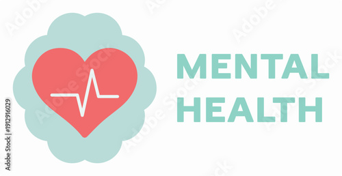 Heartbeat, mental health, healthy, doctor, medicinal, hospital, brain, heart, mind. Medicine, emotion, therapy, healing. Set, treatment, vector, illustration, icon