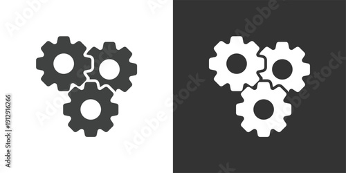 Integrated Working System icon. Solid glyph series icon