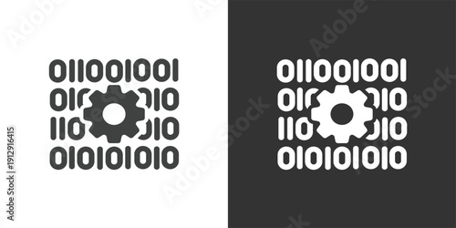 System Code Processing icon. Solid glyph series icon