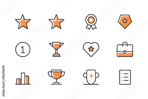 planning and schedule line icons set 