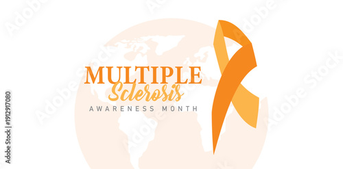 March is national Multiple Sclerosis Awareness Month background. Banner, placard, card, and poster design template 