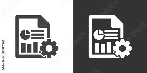 Report Configuration icon. Solid glyph series icon