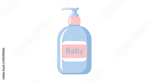 Baby lotion dispenser bottle on a clean surface vector illustration