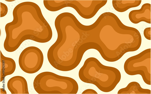 Photos Orange and brown abstract organic shapes with layered effect on cream background