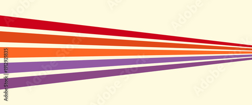 Abstract colorful 70s background vector. Vintage retro wallpaper with rainbow stripes and wavy lines. A 1970 color illustration suitable for posters, banners, decorative items and wall art.