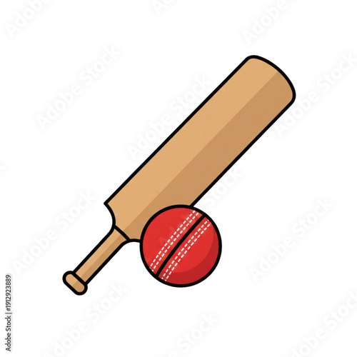 Cricket bat and ball for sports and games