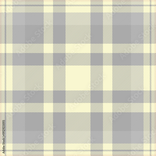 Youth texture plaid fabric, exotic seamless pattern textile. Manufacturing tartan background check vector in dark gray and light goldenrod yellow colors.