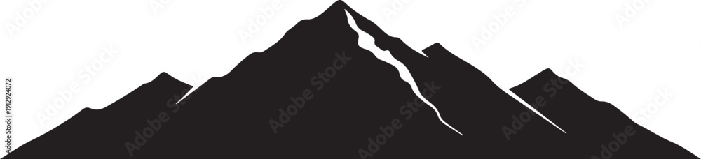 Obraz premium Patagonia Mountain Range Silhouette Vector Illustration