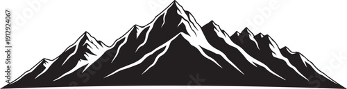 Patagonia Mountain Range Silhouette Vector Illustration