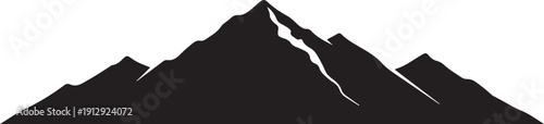 Patagonia Mountain Range Silhouette Vector Illustration