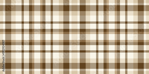Editable pattern fabric texture, wear plaid tartan background. Halftone seamless vector textile check in orange and sea shell colors.