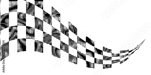 Race flag grunge background, car rally or motocross finish flag with vector checker pattern. Grunge race flag for car racing sport or bike speedway, motorsport