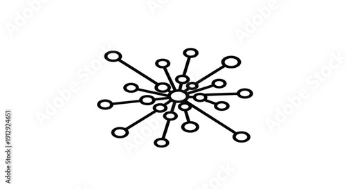 Abstract quantum computing concept, interconnected lines vector art.