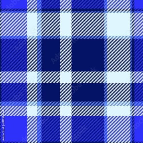 Rag seamless texture vector, colourful tartan background check. Lovely fabric plaid pattern textile in blue and light colors.