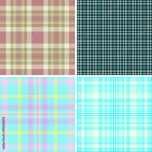 Seasonal tartan pattern pack for decor branding. Autumn plaid textures enhance lifestyle visuals. Seamless vectors blend smoothly.