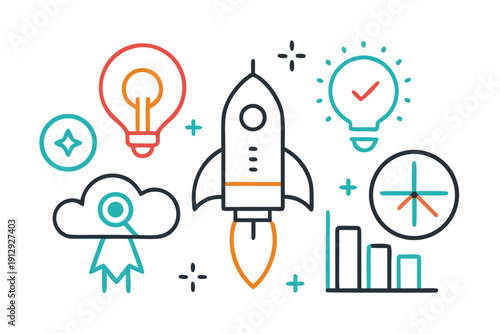 space rocket vector illustration