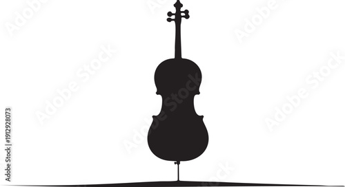 Black silhouette of a cello vector