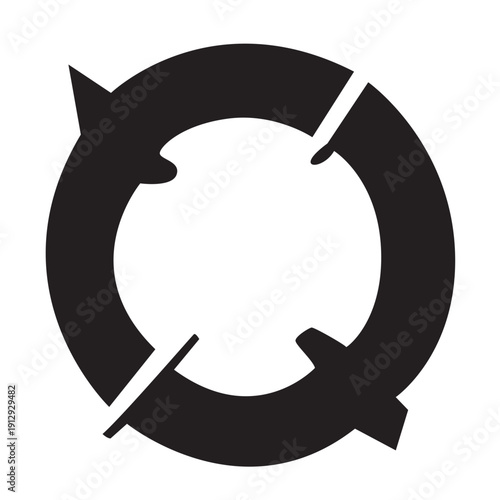 Circular arrow loop logo ideal for recycling, sustainability, or agile brands needing continuity, renewal, and dynamic flow.