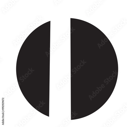 Half circle split logo ideal for finance, wellness, or duality-themed brands needing a bold yet elegant visual identity.