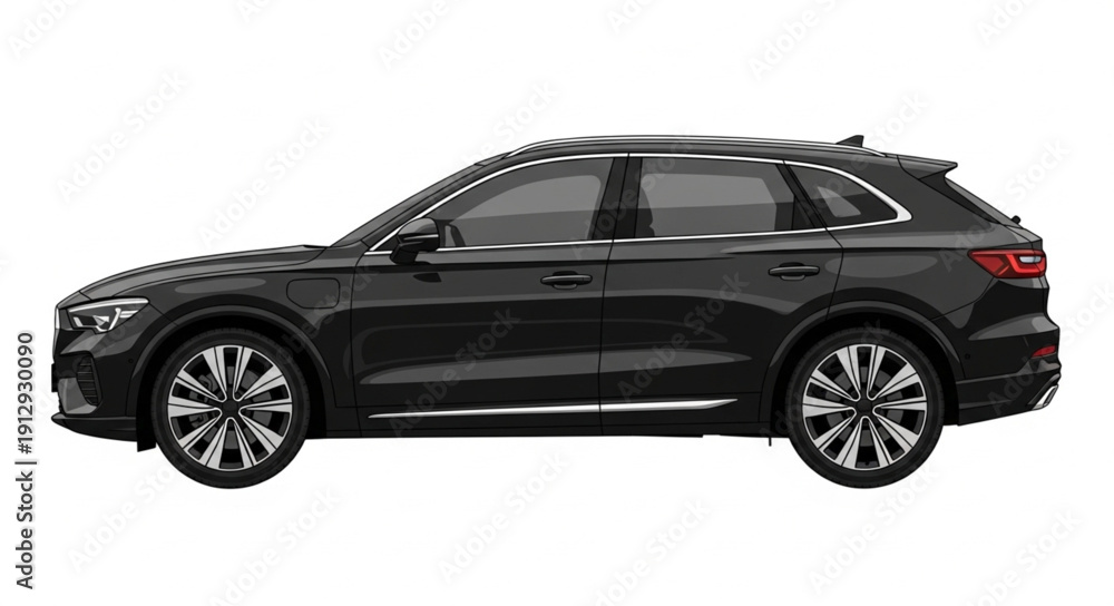 Fototapeta premium black car isolated on white