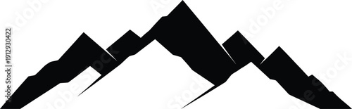  Minimalist Mountain Range Landscape Silhouette - Serene Nature and Adventure Graphic