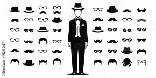  hats and accessories icon set. set of fashion icon