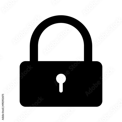 Padlock Security Icon Vector, Privacy Protection Lock Symbol