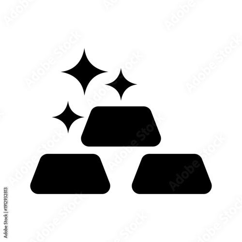 Gold Bars Icon Vector, Wealth Investment Treasure Symbol