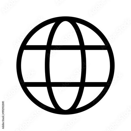 Globe World Icon Vector, Global Network Earth Symbol