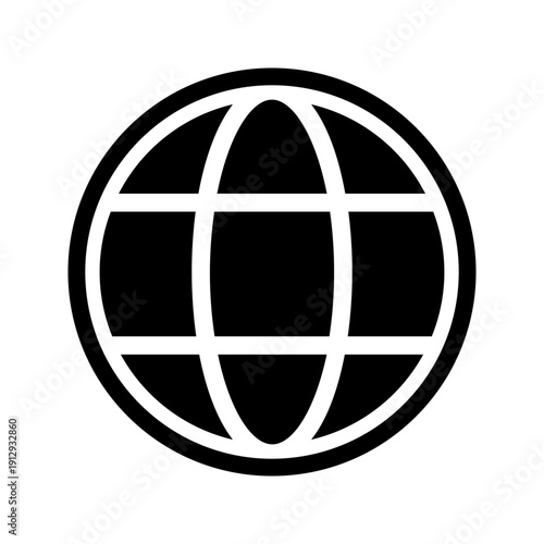 Globe World Icon Vector, Global Network Earth Symbol