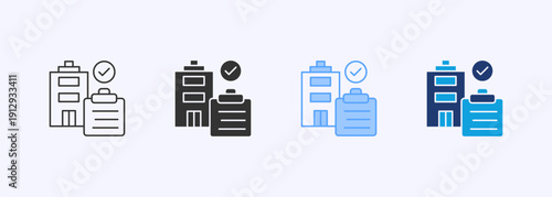 Institution Icon Set Color Multiple Style Collection Element For Design