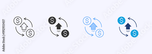 Interchange Icon Set Color Multiple Style Collection Element For Design