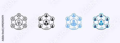 Community Icon Set Color Multiple Style Collection Element For Design