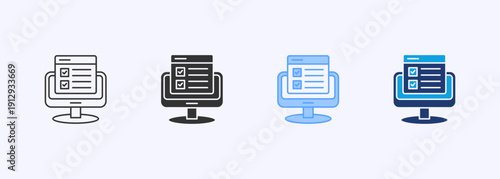 Online Survei Icon Set Color Multiple Style Collection Element For Design
