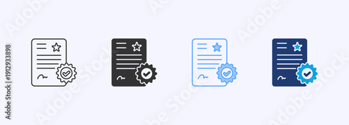 Obraz na plátně Certificate Icon Set Multistyle Various Collection Element For Design